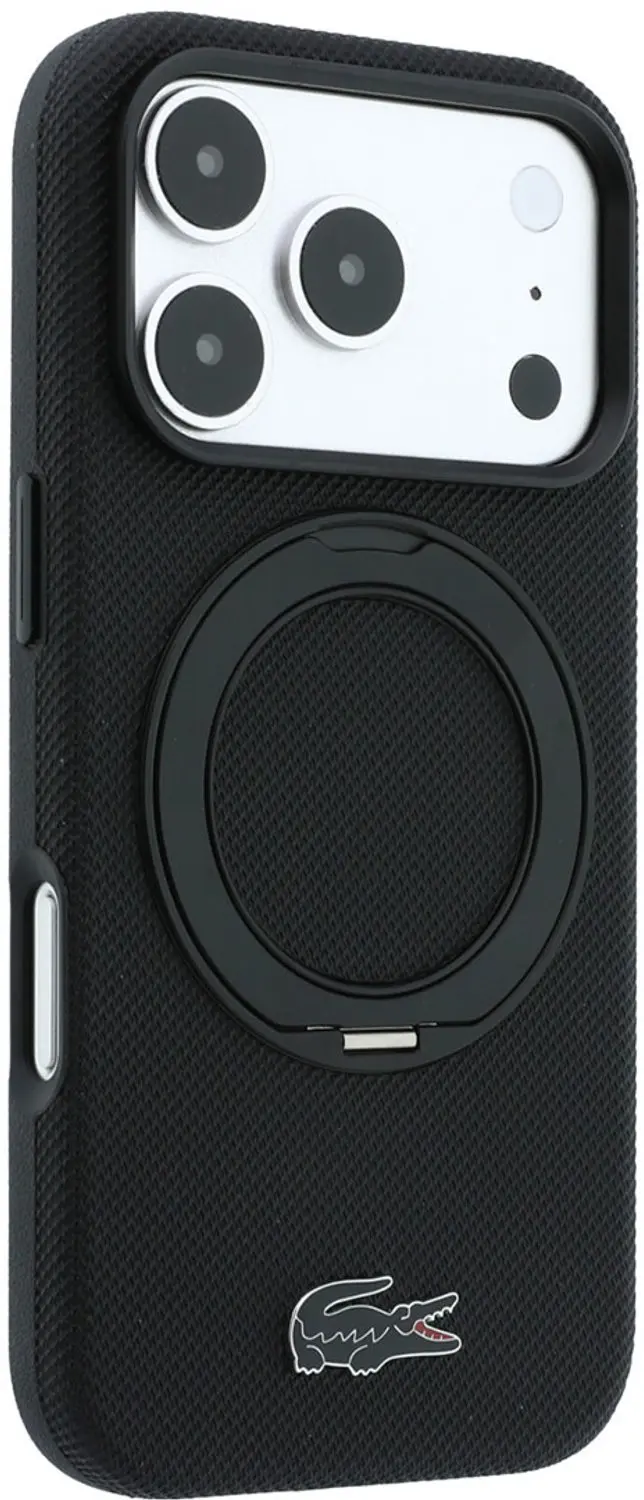 Lacoste Petit Pique MagSafe Hoesje iPhone 18 Pro - Zwart - afbeelding 4 van 6
