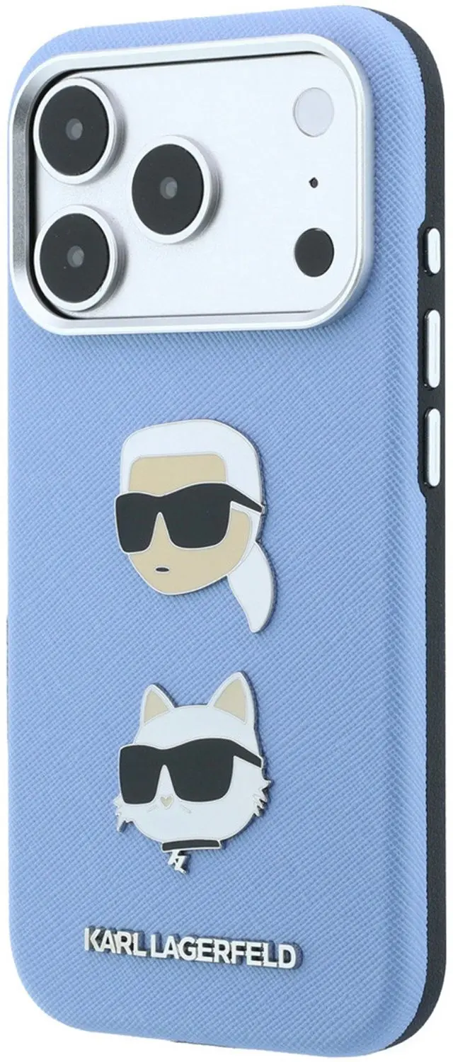 Karl Lagerfeld Saffiano-hoesje iPhone 18 Pro - Lichtblauw - afbeelding 2 van 6