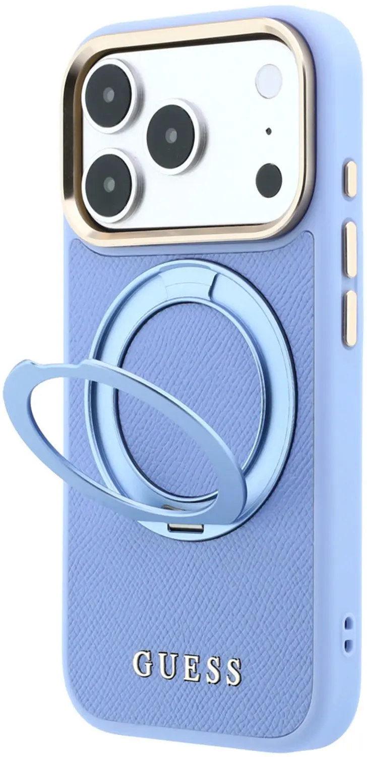 Guess Hoesje iPhone 18 Pro MagSafe Ringhouder - Lichtblauw - afbeelding 2 van 6