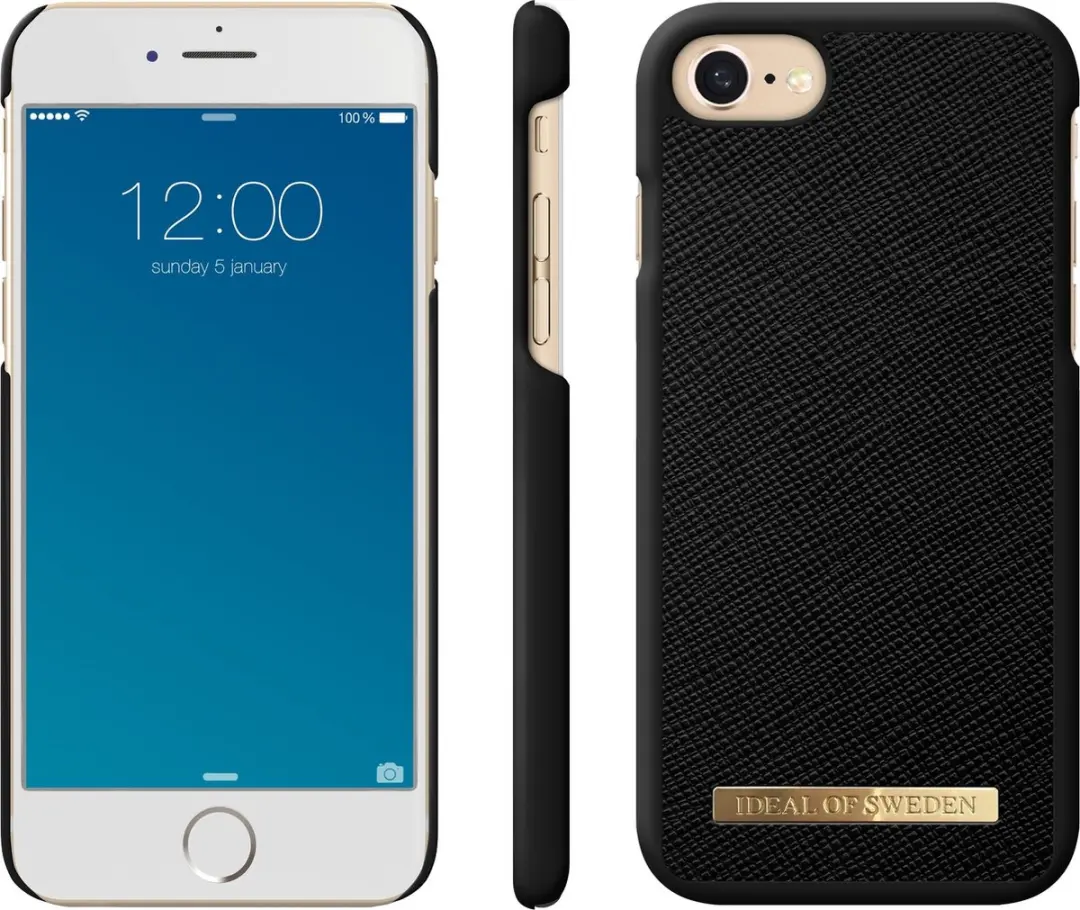 iDeal of Sweden Fashion Case Saffiano Black iPhone 8/7/6/6S