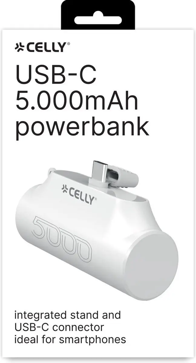 Celly PBC5000WH Powerbank 5000mAh - Wit - afbeelding 2 van 4