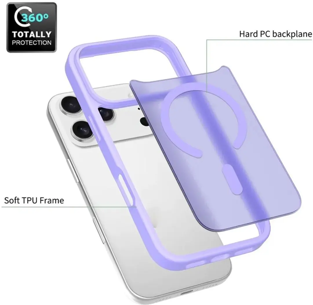 Selected Hybrid Back Cover iPhone 18 Pro - Paars - afbeelding 5 van 6