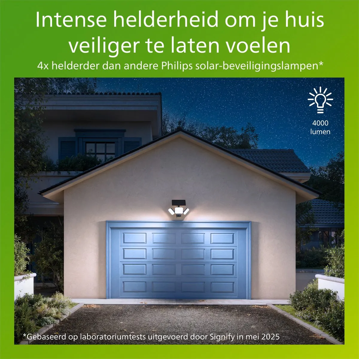 Philips UltraEfficient Zyren Wandlamp - Solar Beveiligingslamp - Floodlight - Bewegingssensor - Helder wit licht: 5000K - 24,5W - Zwart - Twee lichtstanden - Schemersensor - Zonne-energie - Waterbestendig