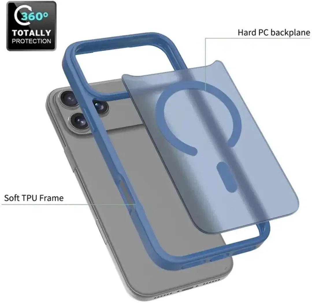 Apple iPhone 18 Pro Hybrid Hoesje - Lichtblauw - afbeelding 5 van 6