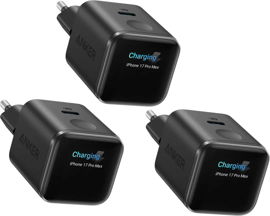 Anker Nano 45W -3pack USB-C snellader met Smart Display