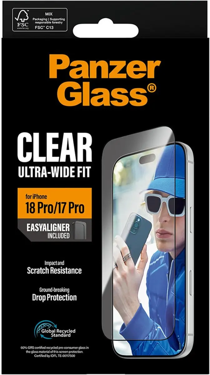 PanzerGlass Screenprotector geschikt voor Apple iPhone 18 Pro Glazen