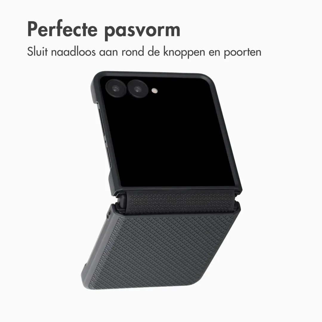 Accezz Grid Backcover Zwart voor Samsung Galaxy Z Flip8 - afbeelding 5 van 6