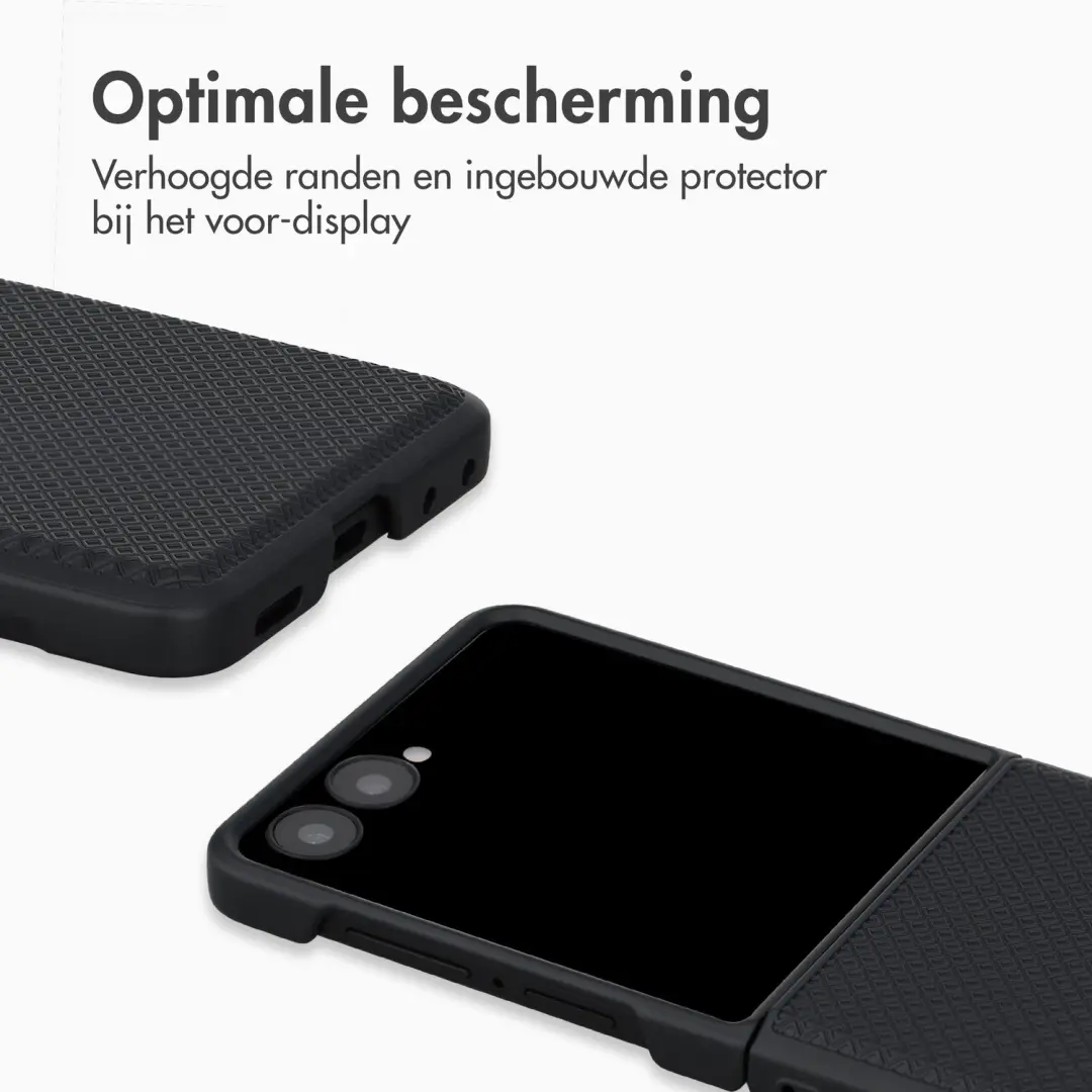 Accezz Grid Backcover Zwart voor Samsung Galaxy Z Flip8 - afbeelding 4 van 6