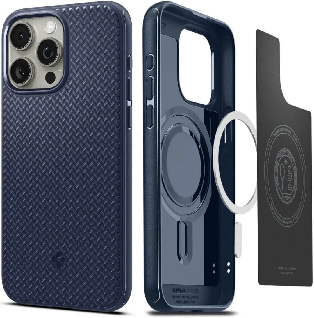 Spigen Mag Armor Hoesje iPhone 15 Pro Max - Blauw - afbeelding 5 van 6