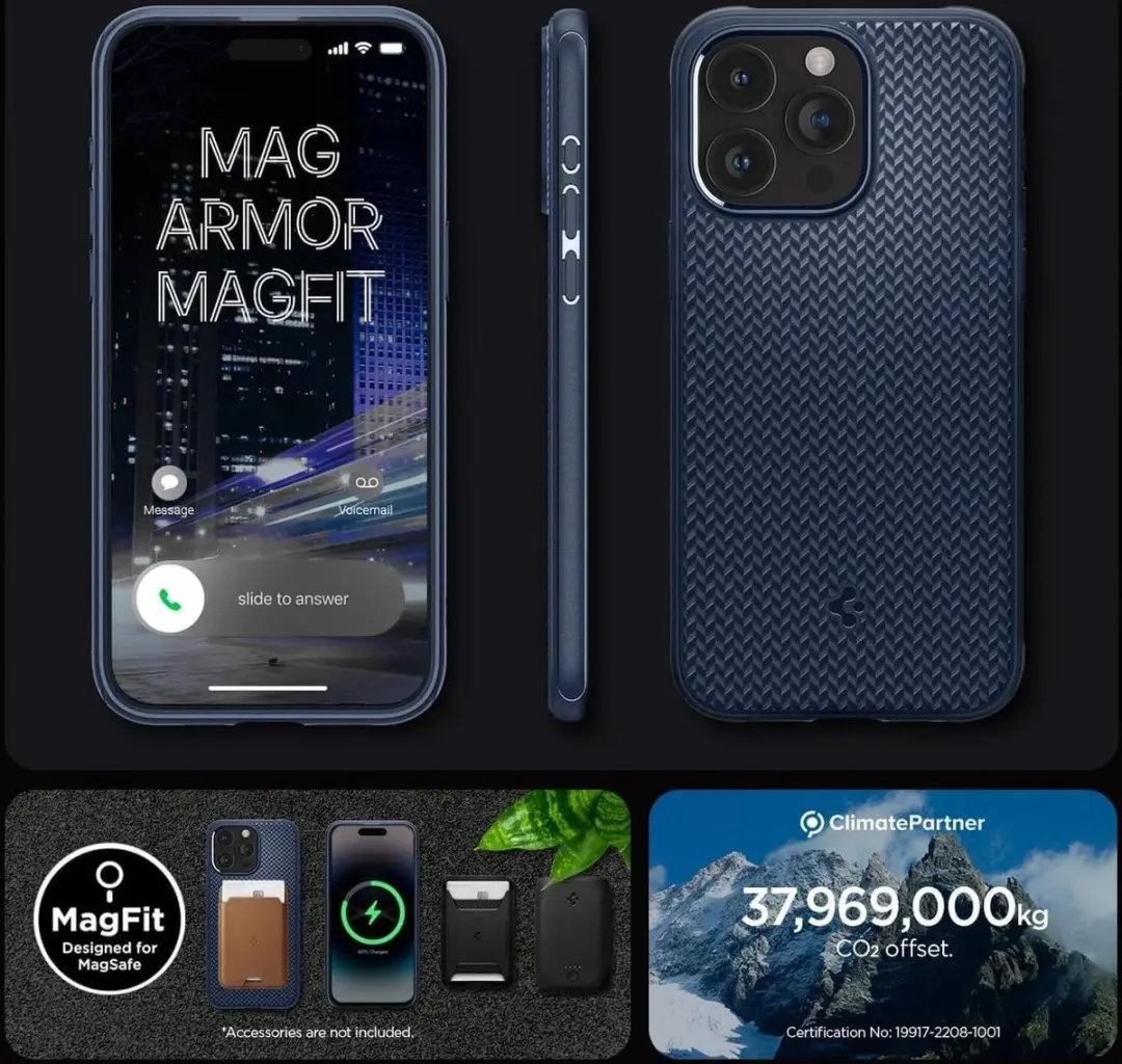 Spigen Mag Armor Hoesje iPhone 15 Pro Max - Blauw - afbeelding 3 van 6