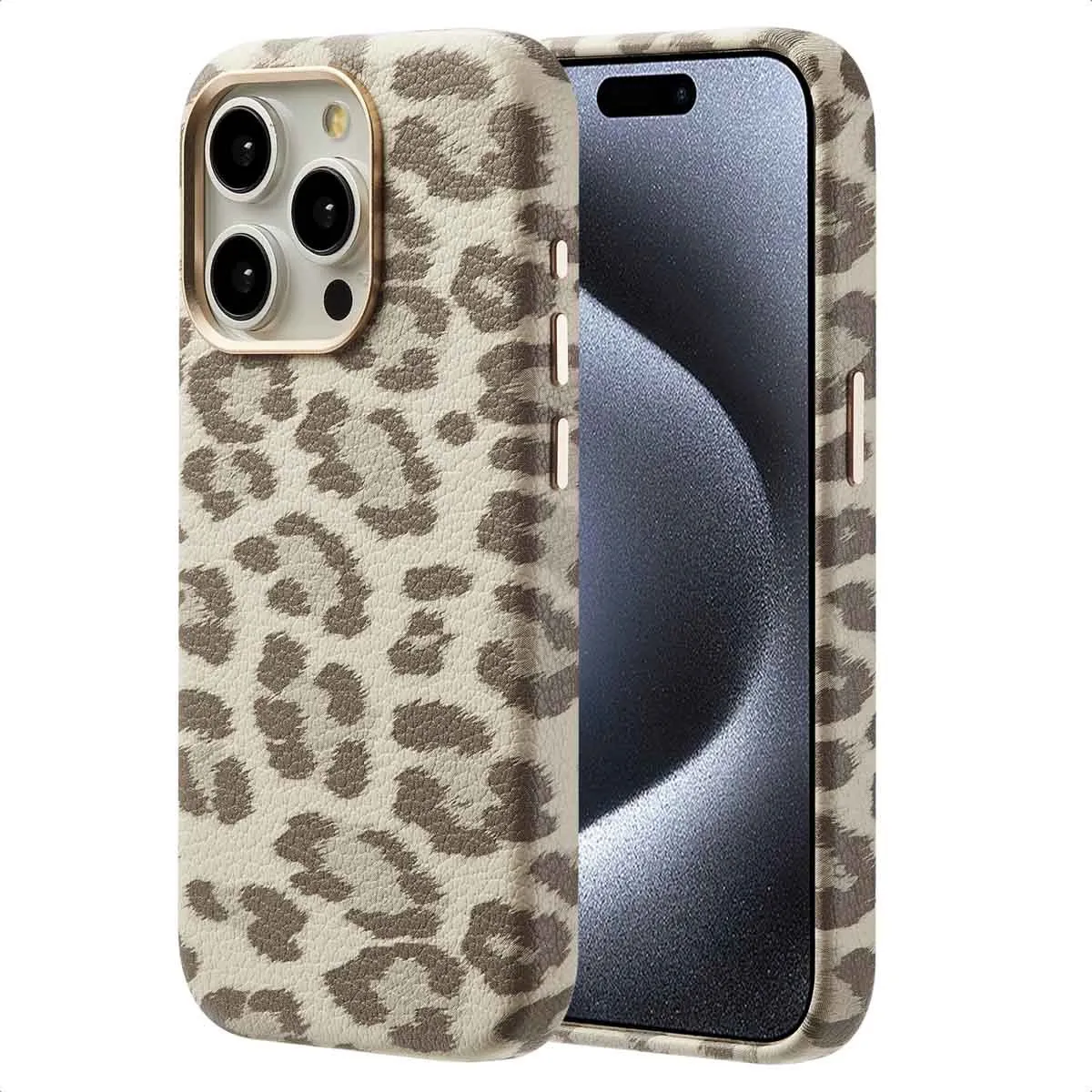 Selencia Hoesje iPhone 15 Pro Sabi Panterprint