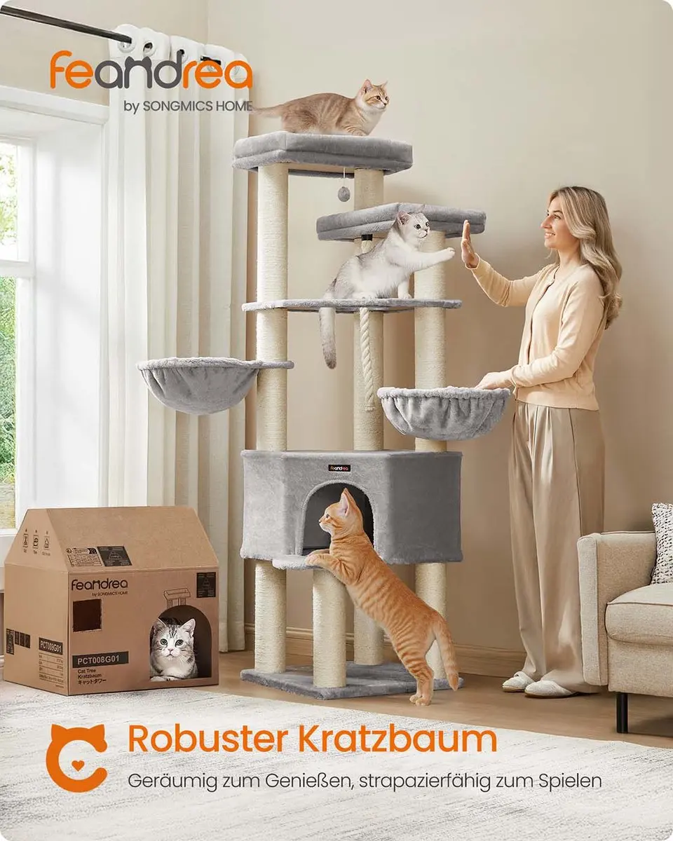 Songmics PCT008G01 Grote Kattenboom - 186cm - afbeelding 6 van 6