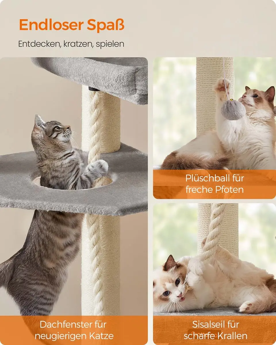 Songmics PCT008G01 Grote Kattenboom - 186cm - afbeelding 3 van 6