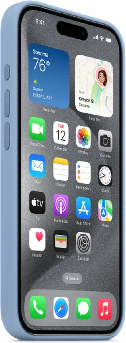 Apple iPhone 15 Pro Max Siliconenhoesje MT1Y3ZM/A - Winter Blue