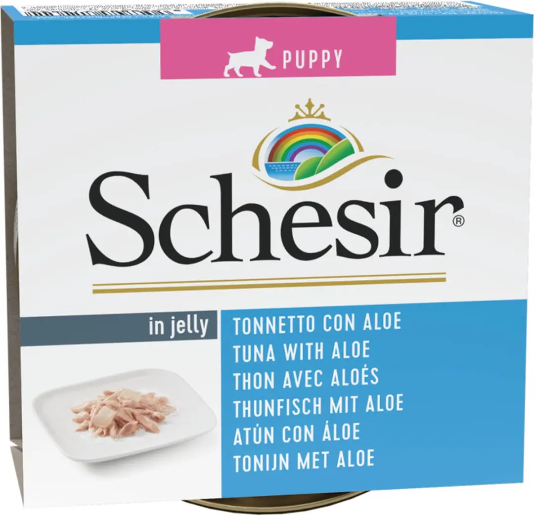 Schesir Puppy Tonijn Aloe in Gelei 150g - 10 Stuks - afbeelding 4 van 4