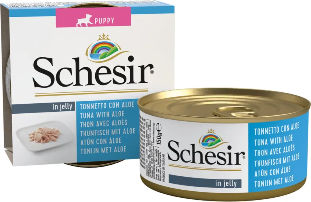 Schesir Puppy Tonijn Aloe in Gelei 150g - 10 Stuks - afbeelding 3 van 4