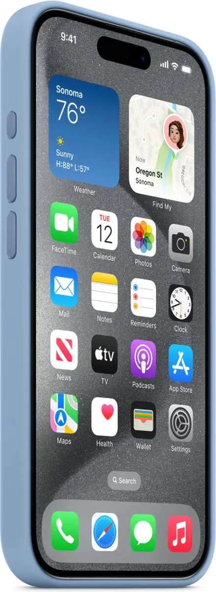 Apple iPhone 15 Pro Siliconenhoesje MT1L3ZM/A - Winter Blue - afbeelding 6 van 6