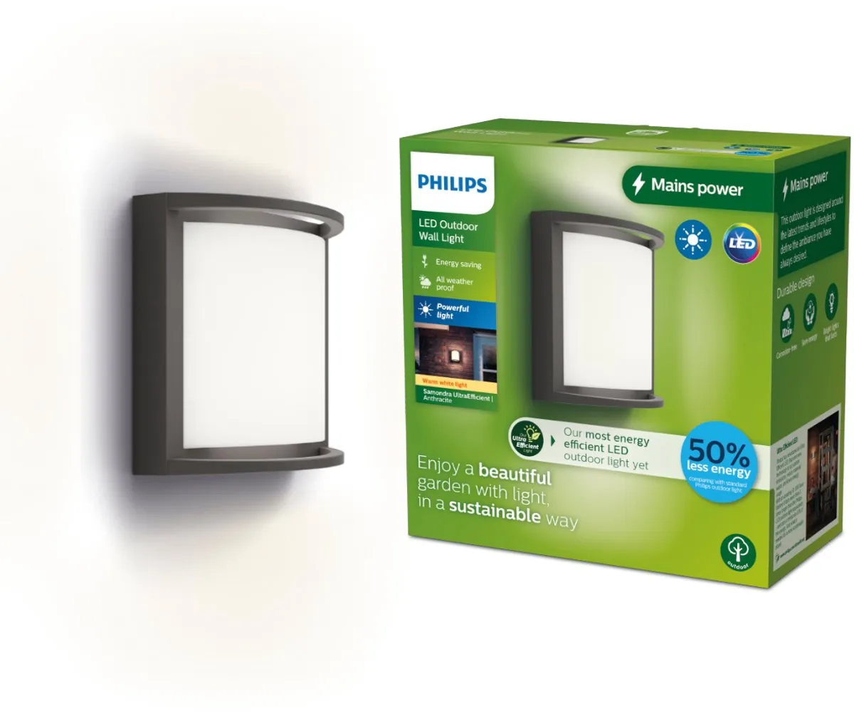 Philips Samondra Wandlamp 3,8W - Anthraciet