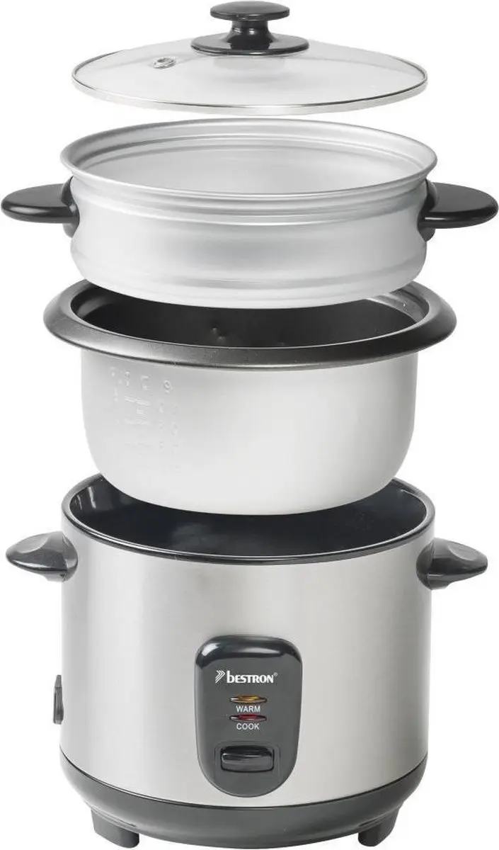 Bestron ARC100AS Asia Lounge Rijstkoker RVS/Zwart