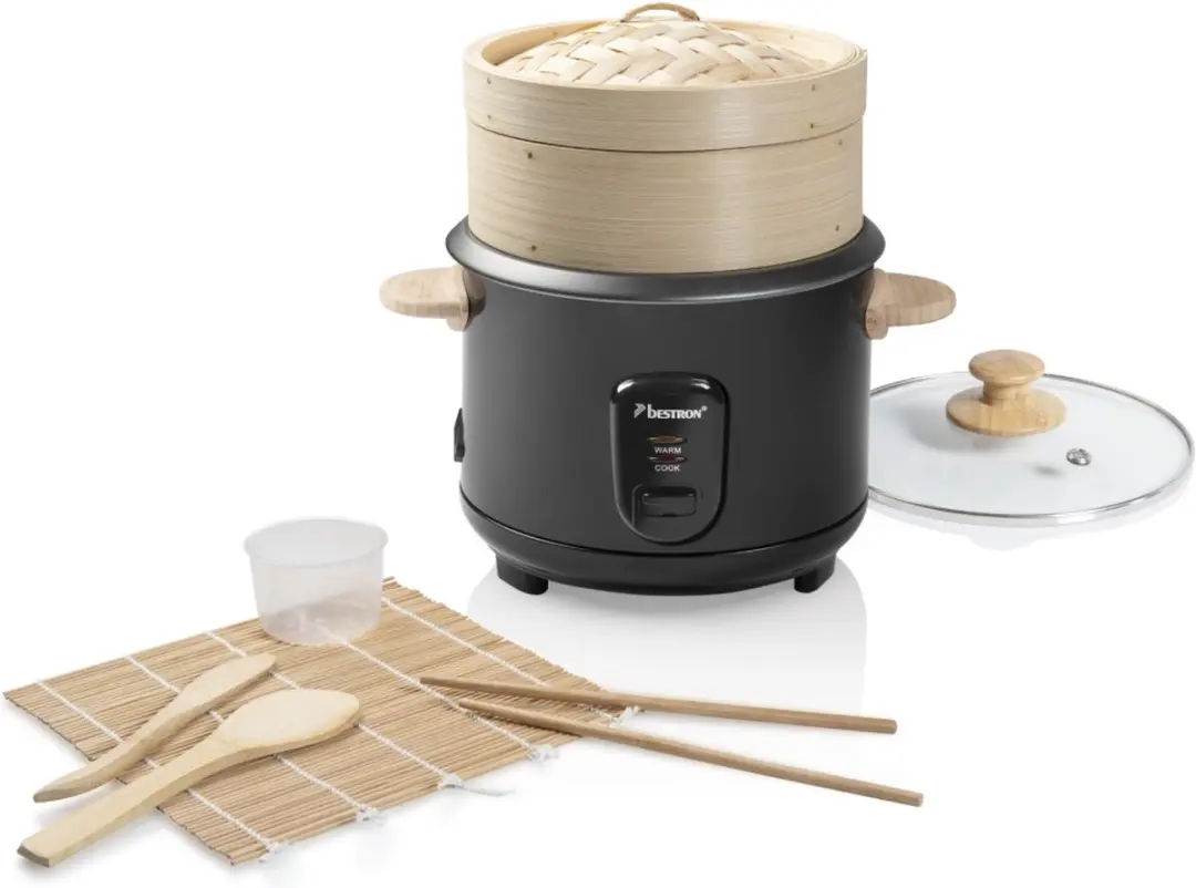 Rijstkoker & bamboe stoomschaal & sushiset