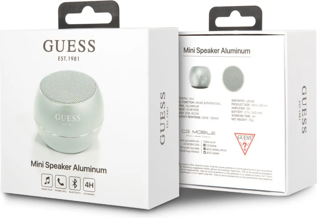 Guess Mini Bluetooth Speaker 3W - Grijs - afbeelding 2 van 5