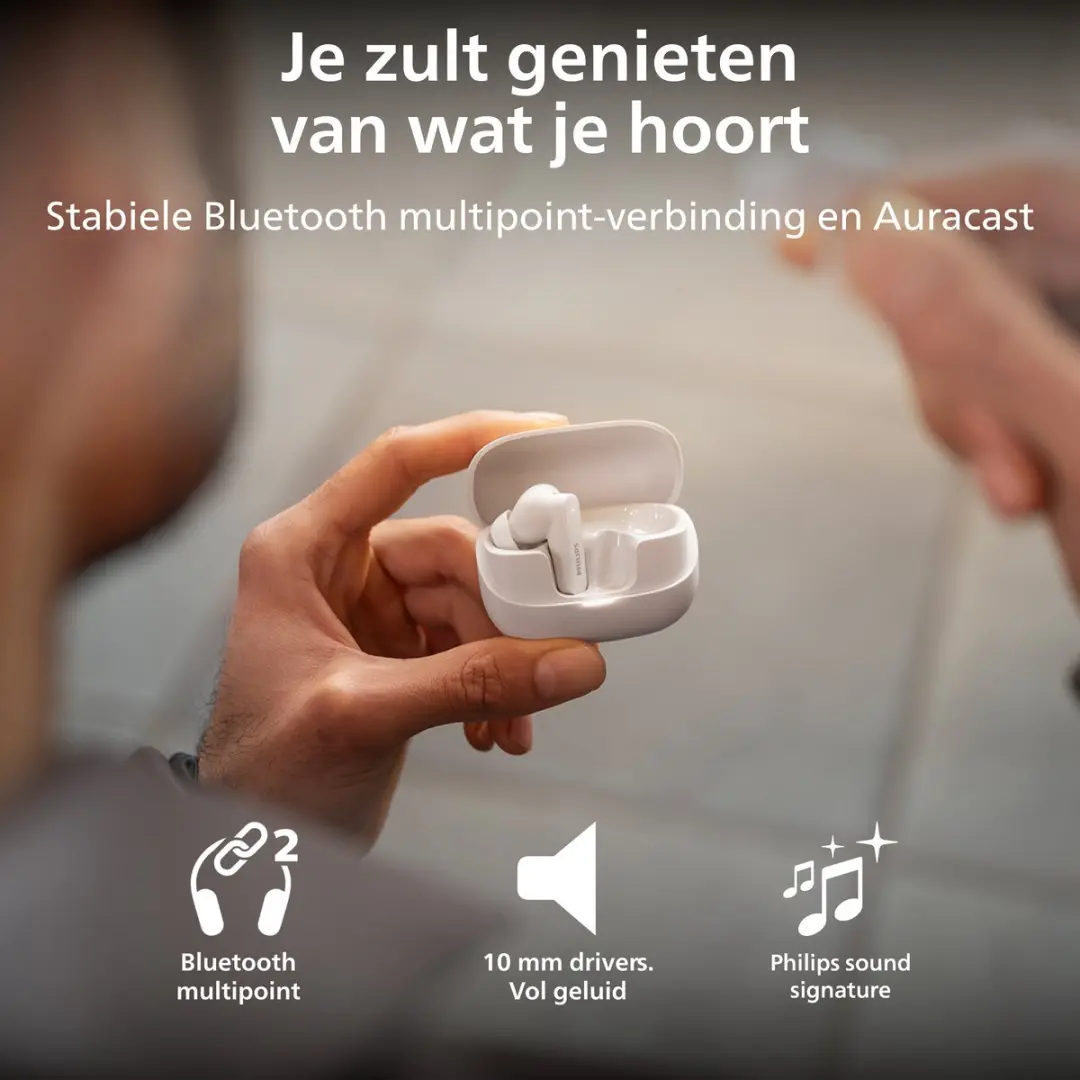 Philips TAT3000WT/00 True Wireless Headset - Wit - afbeelding 4 van 6
