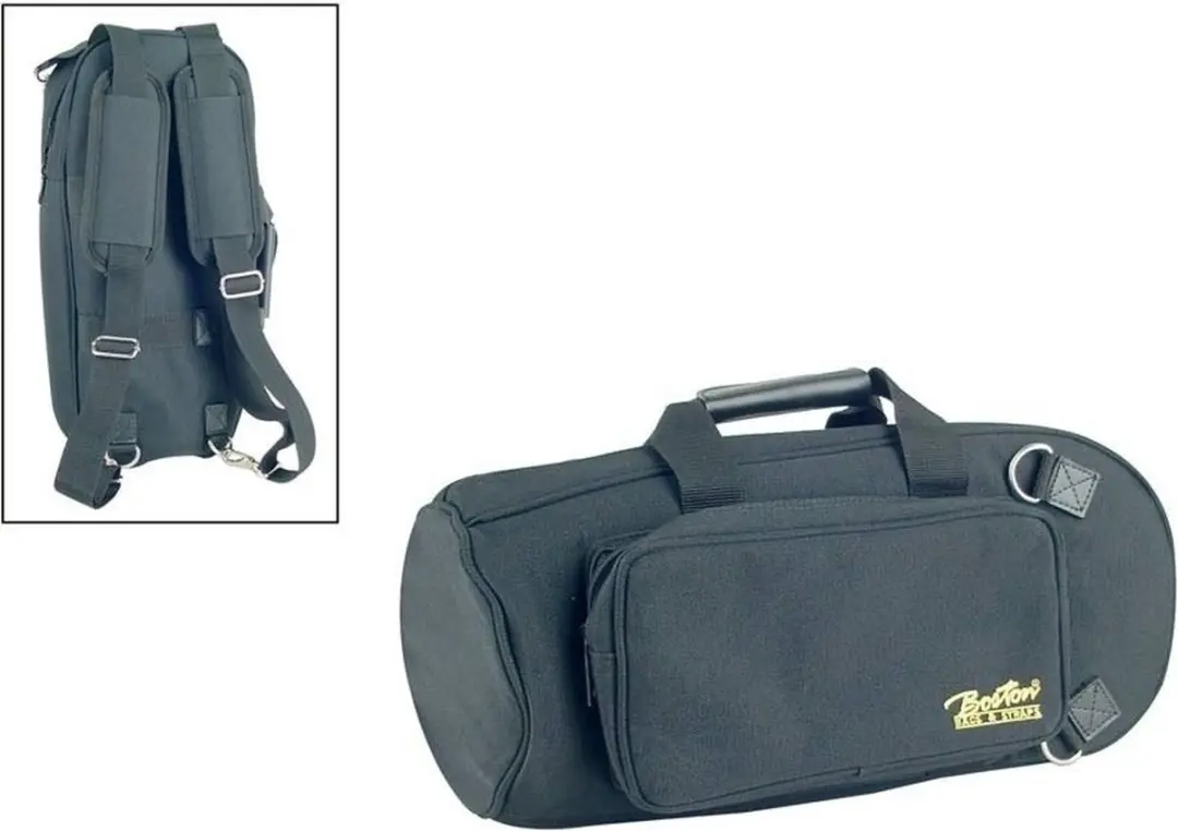 Boston gigbag voor cornet, zwart cordura, 25 mm gevoerd, met riemen en accessoir