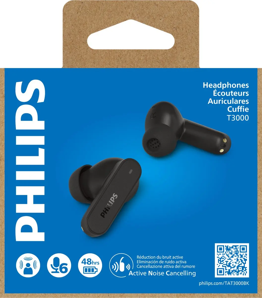 Philips TAT3000BK/00 True Wireless In-ear Headset - Zwart - afbeelding 6 van 6