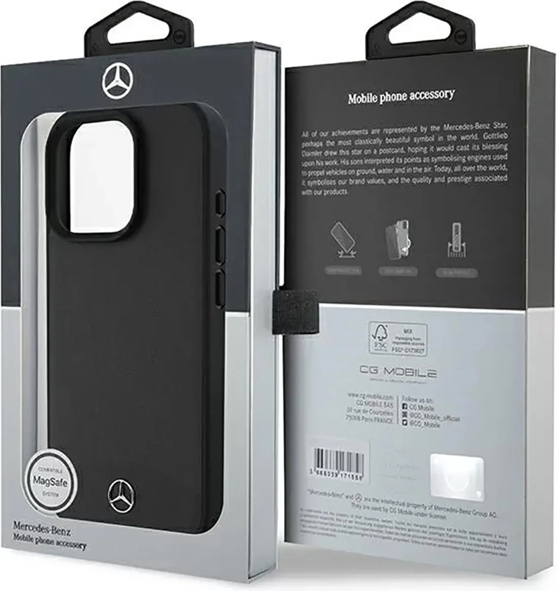 Mercedes-Benz Backcase Hoesje iPhone 16 Pro - Effen Zwart - afbeelding 2 van 6