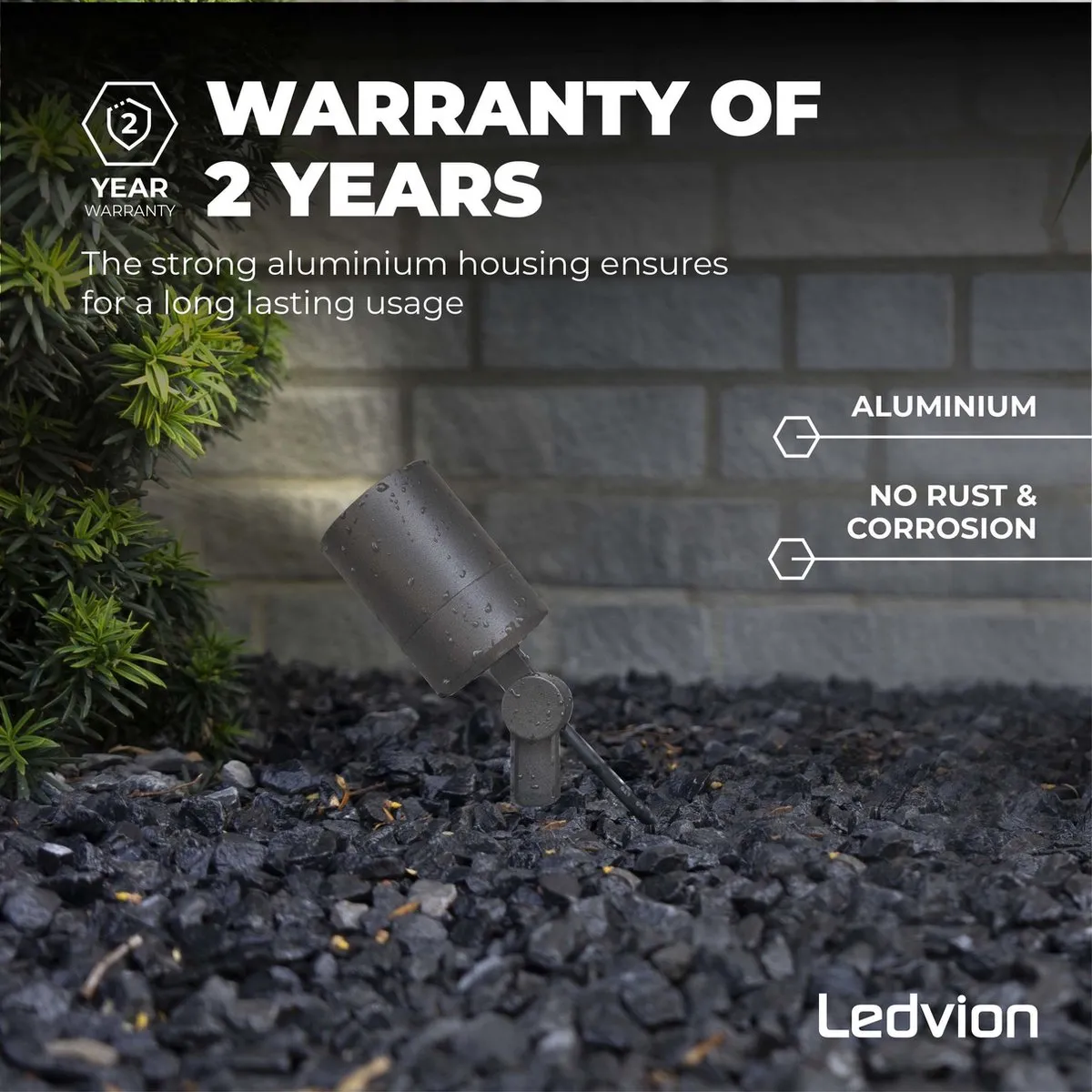 LEDVION 3x LED Prikspots Antraciet IP65 5W 4000K