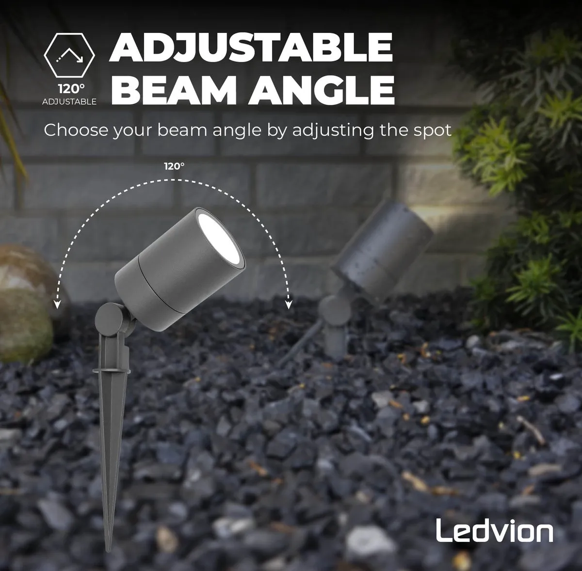 Ledvion LED Prikspots Antraciet IP65 5W GU10 - 1M