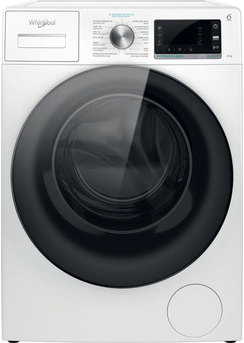 Whirlpool W6 W845WB Washing Machine 8kg 1400 RPM - Wit