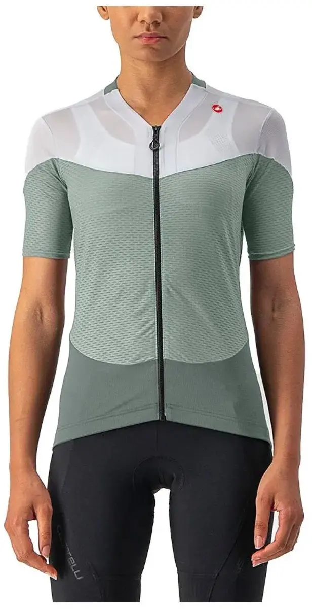 Castelli Gradient Color Block Korte Mouw Wielertrui Groen M Vrouw