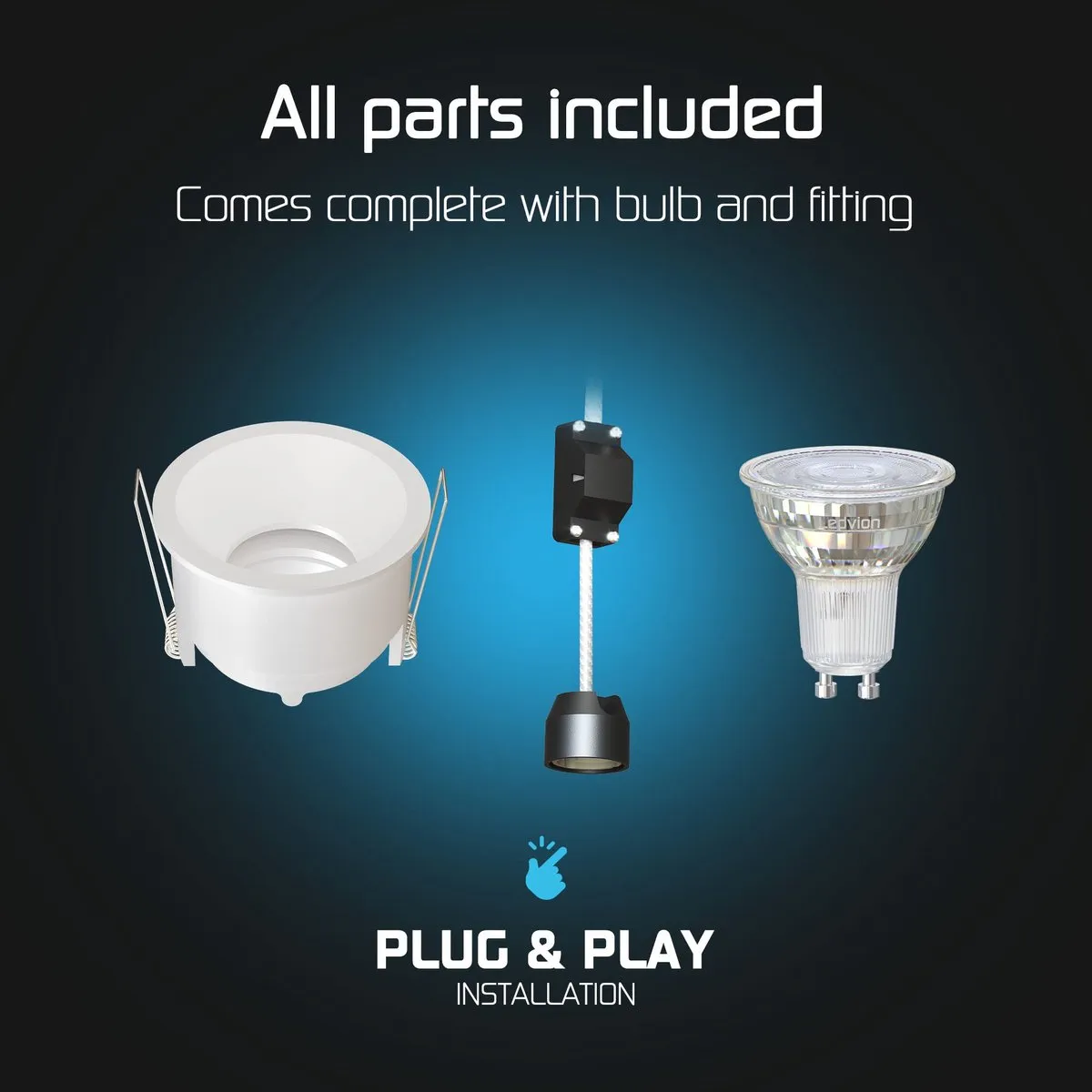 LEDVION LED Inbouwspot Ø81mm GU10 3W - Wit - 2700K - afbeelding 6 van 6