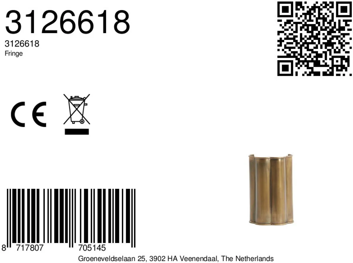 vtwonen Light & Living Wandlamp Fringe - Antiek Brons