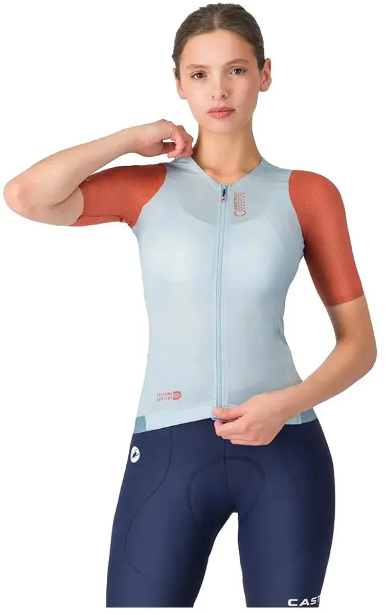 Castelli Corretto Korte Mouw Wielertrui Blauw M Vrouw