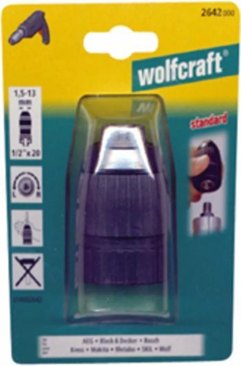 Wolfcraft Snelspan-boorhouder Economy Line 2642000 - 1/2" - 20