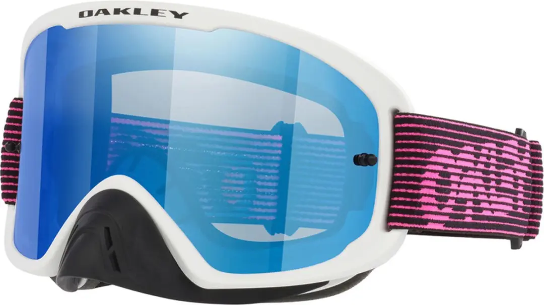 Oakley O-Frame 2.0 Pro Witte/Roze Strepen IJs Iridium Motocrossbril -