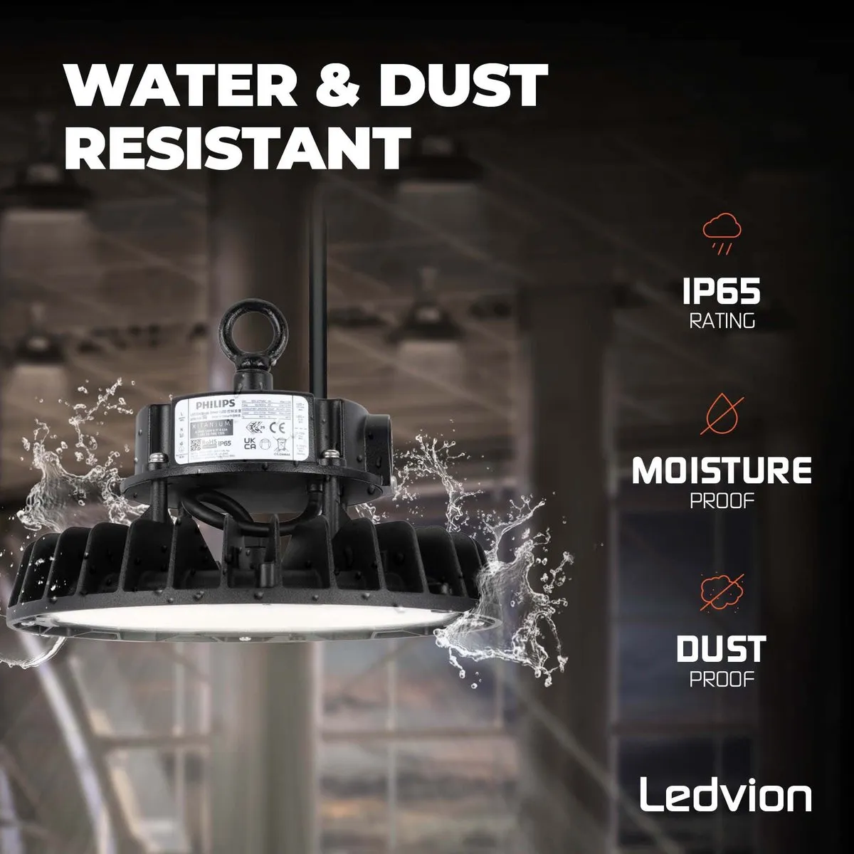Ledvion LED High Bay 150W - 26.500Lm - 4000K - IP65 - Zwart