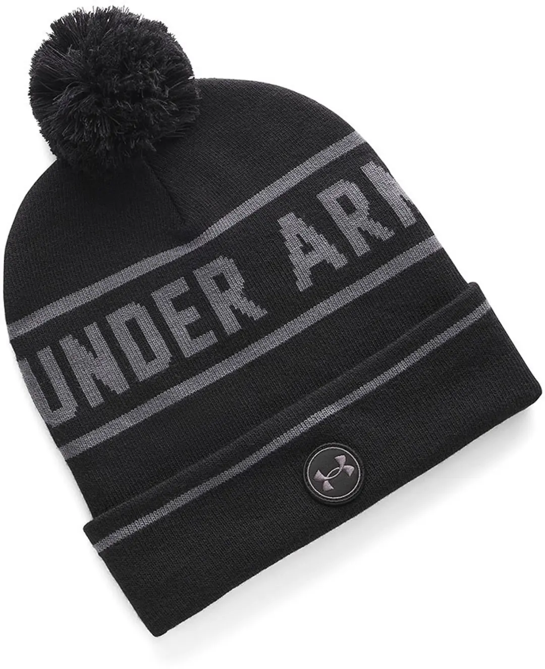 Under Armour Drive Pom Beanie - Zwart/Grijs - afbeelding 2 van 2