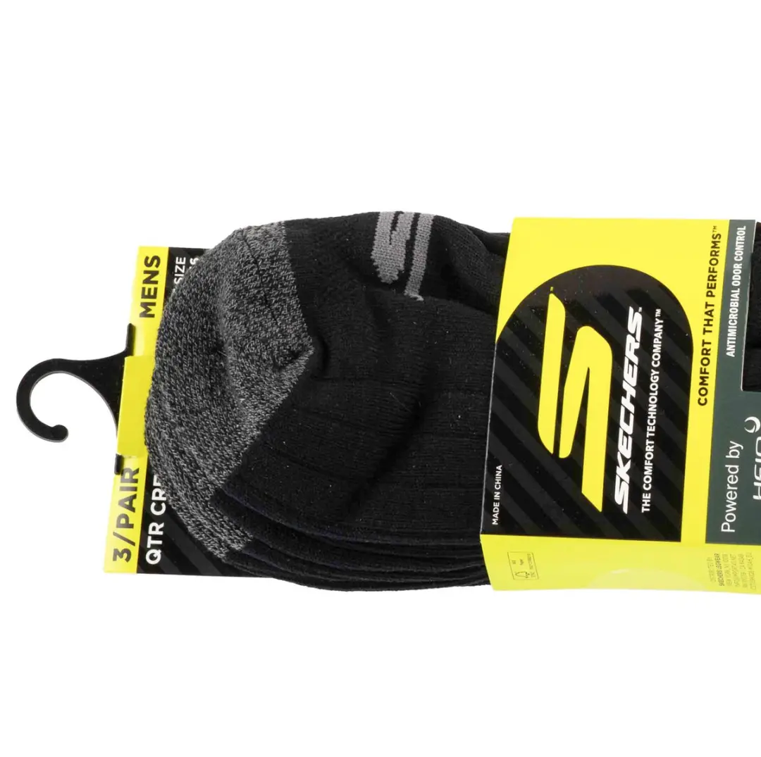 Skechers 1/2 Terry Crew Sokken 3-pack - Zwart - afbeelding 3 van 3