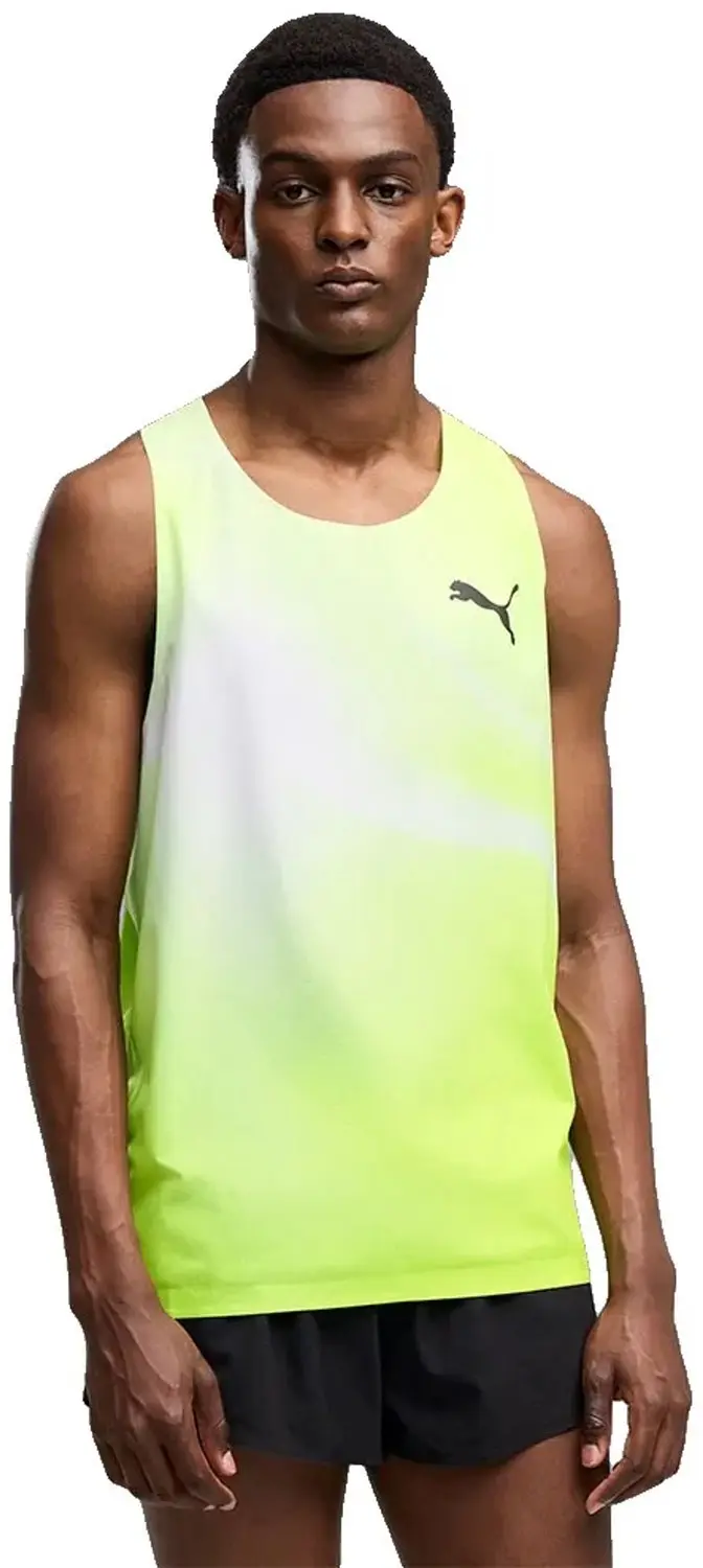 Puma Lightspeed Ultraweave Graphic Mouwloos T-shirt Geel XS Man