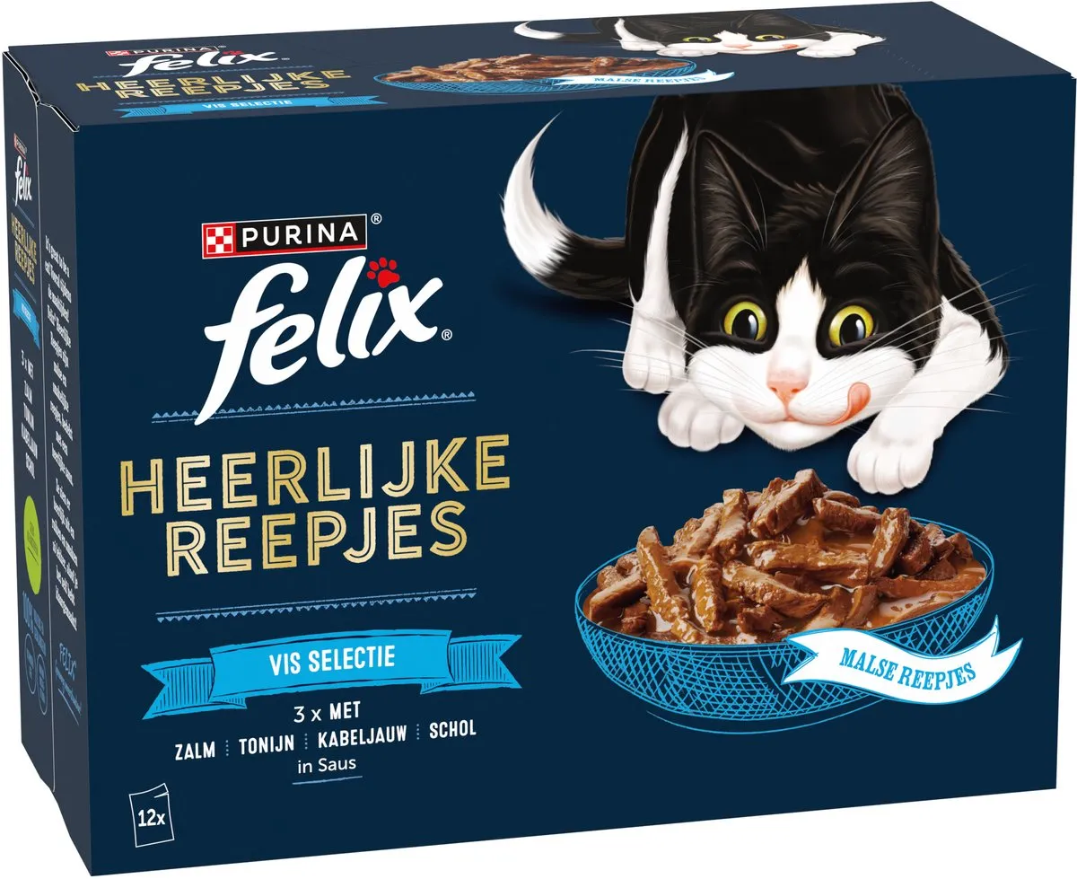 Felix Heerlijke Reepjes Selectie Vis - 12x80g