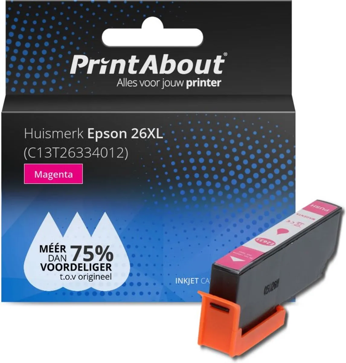 PrintAbout Inktcartridge C13T26334012 Magenta