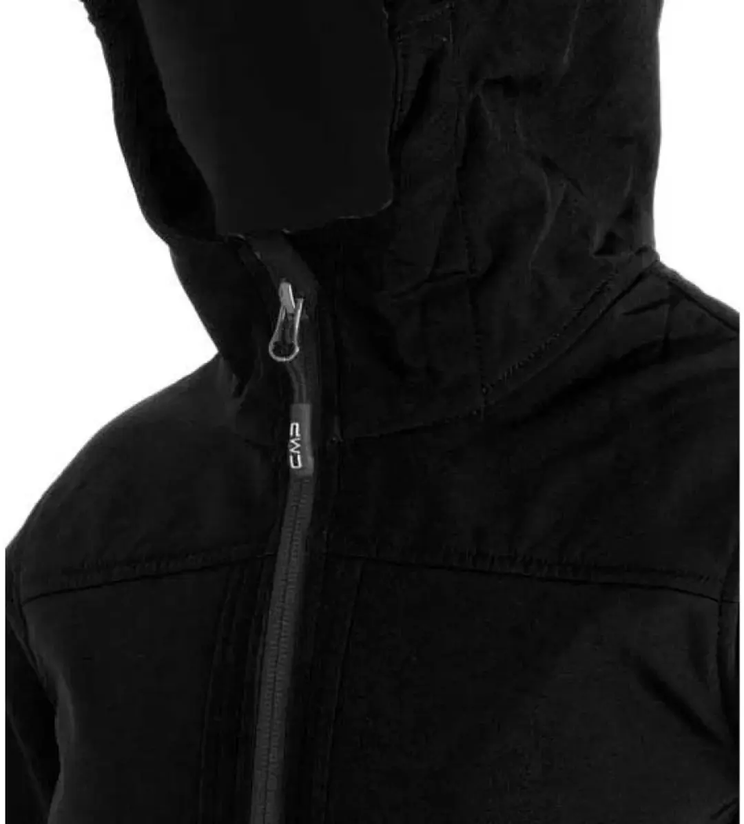 CMP Kinderen Softshell Hoodie 110 - Zwart - afbeelding 2 van 6