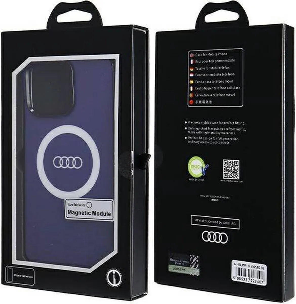 Audi IML Big Logo Hoesje - iPhone 15 Pro Max - Blauw