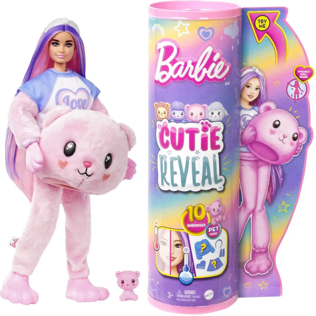Barbie Cutie Reveal Barbiepop - Beer - afbeelding 2 van 6