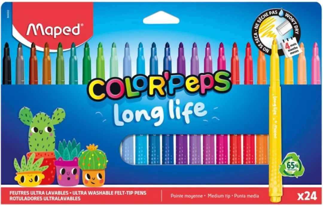 Maped viltstiften COLOR'PEPS Long Life 2, 12 stuks, 1,5 mm