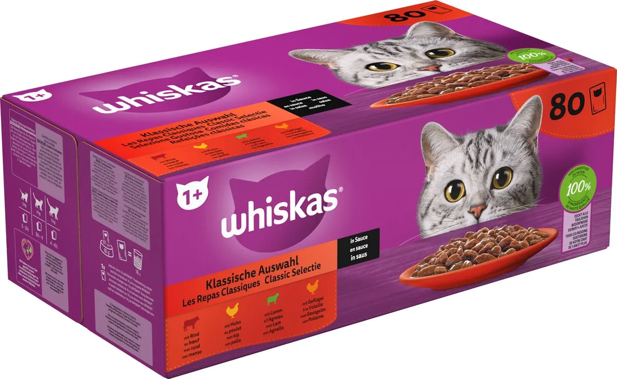 Whiskas Classic Selectie in Saus Kattenvoer Adult 1+