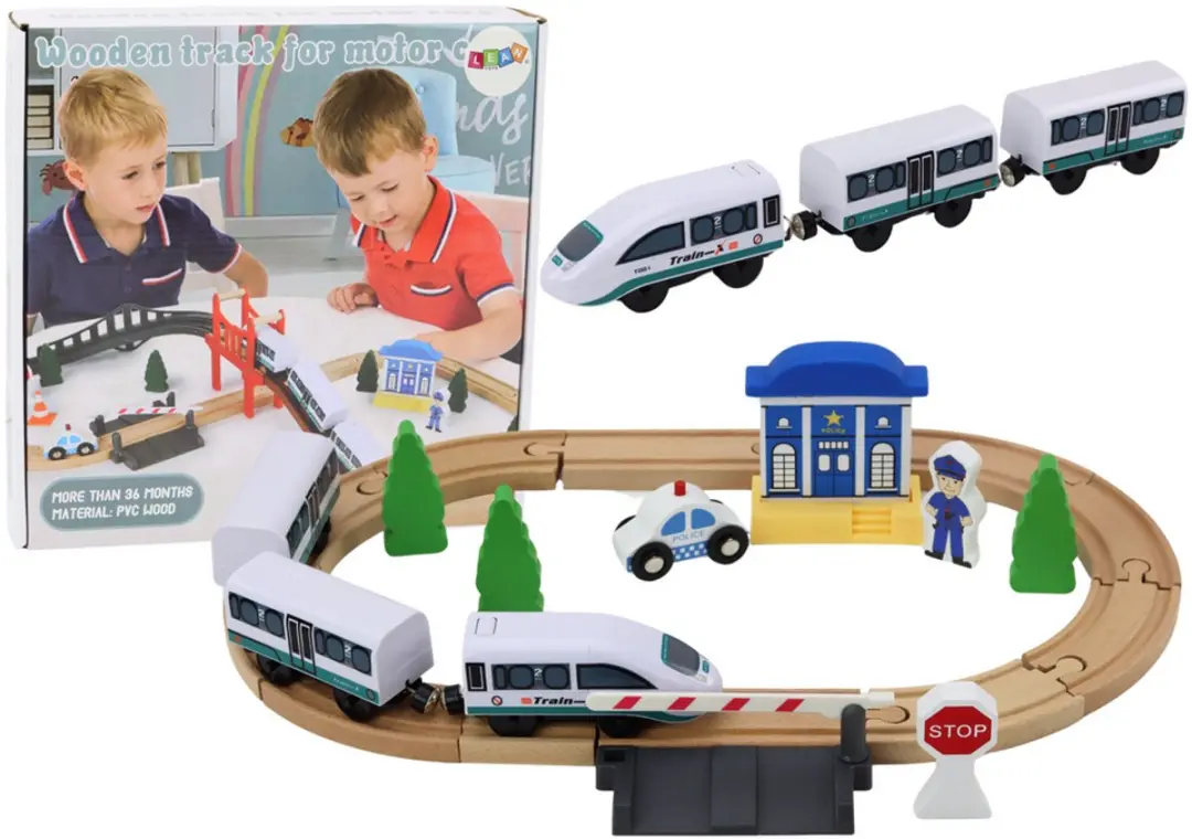 Lean Toys Houten Spoorbaan Politie 3,2m